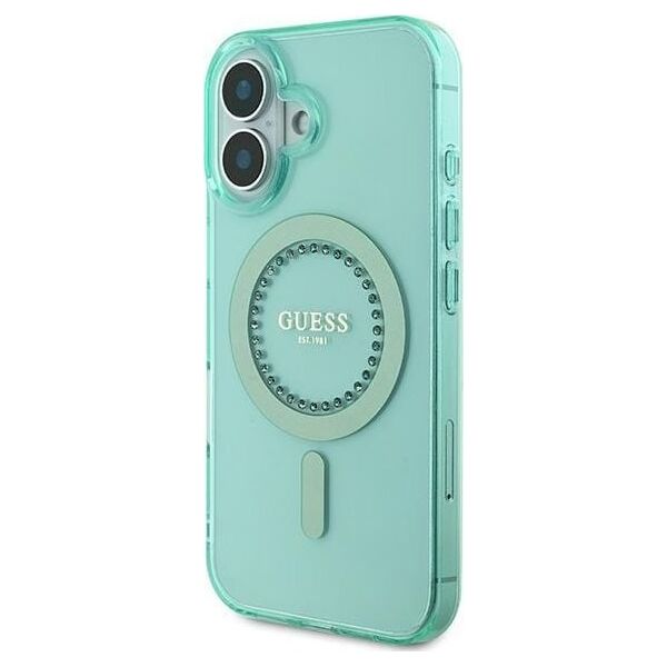 Guess Guess GUHMP16MPFTDTEN iPhone 16 Plus 6.7" zielony/green hardcase IML Rhinestones MagSafe