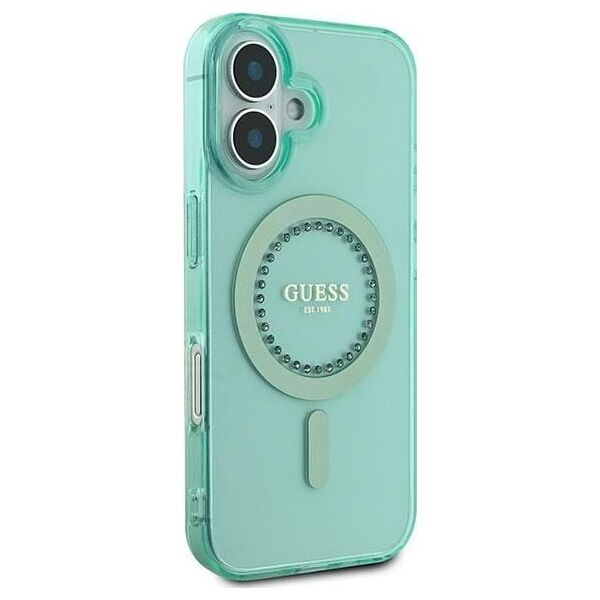 Guess Guess GUHMP16MPFTDTEN iPhone 16 Plus 6.7" zielony/green hardcase IML Rhinestones MagSafe