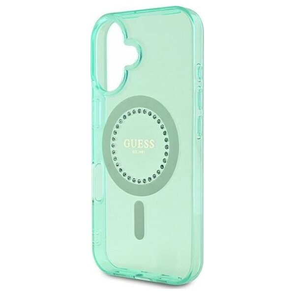 Guess Guess GUHMP16MPFTDTEN iPhone 16 Plus 6.7" zielony/green hardcase IML Rhinestones MagSafe