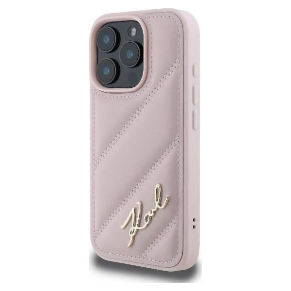 Karl Lagerfeld Karl Lagerfeld KLHCP16LPQDSMGP iPhone 16 Pro 6.3" różowy/pink hardcase Quilted Signature