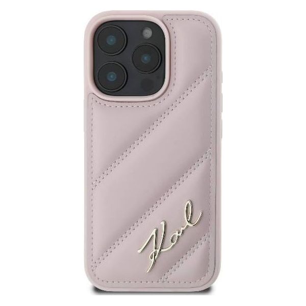 Karl Lagerfeld Karl Lagerfeld KLHCP16LPQDSMGP iPhone 16 Pro 6.3" różowy/pink hardcase Quilted Signature