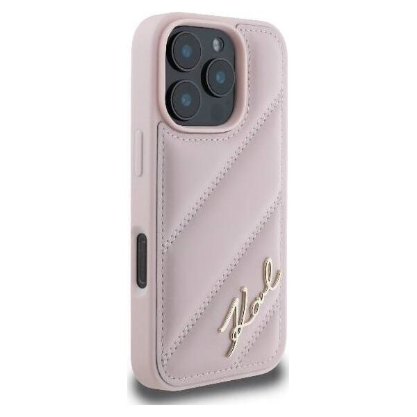 Karl Lagerfeld Karl Lagerfeld KLHCP16LPQDSMGP iPhone 16 Pro 6.3" różowy/pink hardcase Quilted Signature