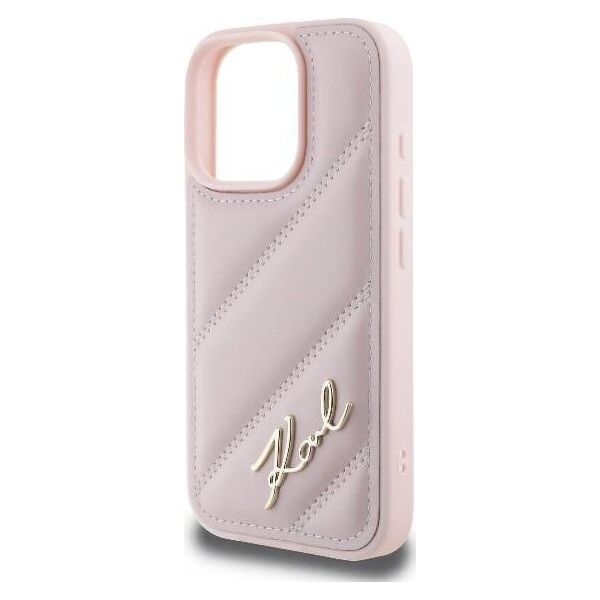 Karl Lagerfeld Karl Lagerfeld KLHCP16LPQDSMGP iPhone 16 Pro 6.3" różowy/pink hardcase Quilted Signature