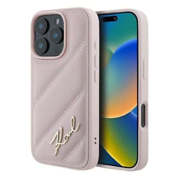 Karl Lagerfeld Karl Lagerfeld KLHCP16XPQDSMGP iPhone 16 Pro Max 6.9" różowy/pink hardcase Quilted Signature