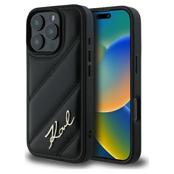 Karl Lagerfeld Karl Lagerfeld KLHCP16LPQDSMGK iPhone 16 Pro 6.3" czarny/black hardcase Quilted Signature