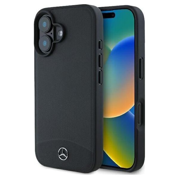 Mercedes Mercedes MEHMP16S23RBARK iPhone 16 6.1" czarny/black hardcase Textured And Plain Leather MagSafe