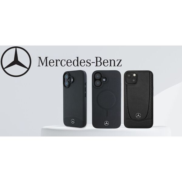 Mercedes Mercedes MEHMP16S23RBARK iPhone 16 6.1" czarny/black hardcase Textured And Plain Leather MagSafe