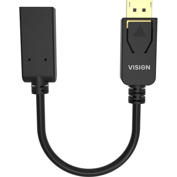 Προσαρμογέας AV Vision VISION Επαγγελματικός προσαρμογέας DisplayPort σε HDMI - 30 ΧΡΟΝΙΑ ΕΓΓΥΗΣΗ - 4K 60 Hz - DP v1.3 - Χρυσοί σύνδεσμοι - HDMI 2.0 - Χωρίς μετατροπή από HDMI σε DP - Hotplug - DP (M) σε HDMI (F) - Εξωτερική διάμετρος 5,5