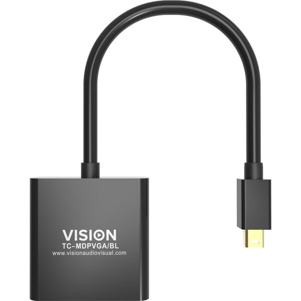 Προσαρμογέας AV Vision VISION Επαγγελματικός προσαρμογέας Mini-DisplayPort σε VGA - 30 ΧΡΟΝΙΑ ΕΓΓΥΗΣΗ - Μέγιστη ανάλυση 1920 x 1080 - Χωρίς μετατροπή από VGA σε DP - Hotplug - mDP (M) σε VGA (F) - Εξωτερική διάμετρος 5,5 mm - 32 AWG - Ges