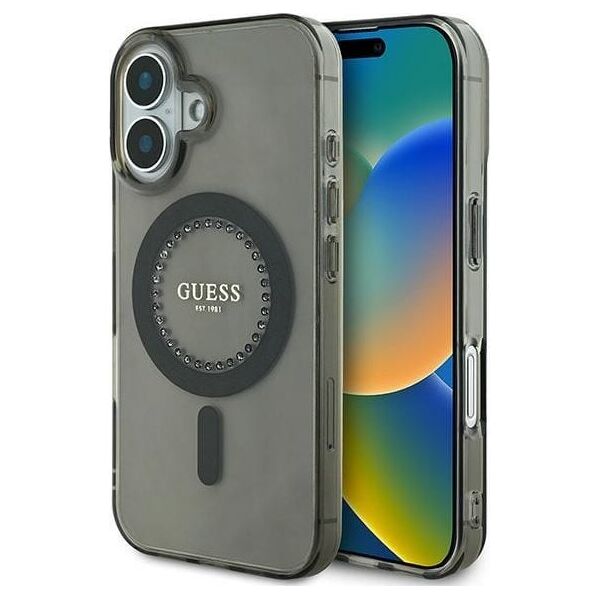 Guess Guess GUHMP16MPFTDTEK iPhone 16 Plus 6.7" czarny/black hardcase IML Rhinestones MagSafe