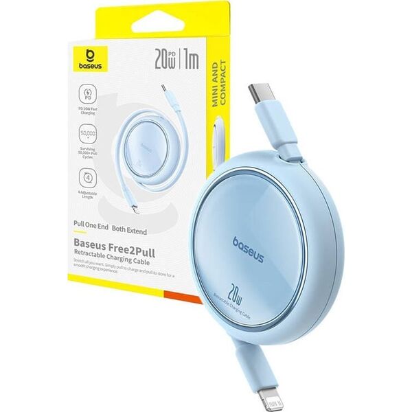 Kabel USB Baseus Kabel USB Baseus Free2Pull USB-C do iP 20W 1m (niebieski)