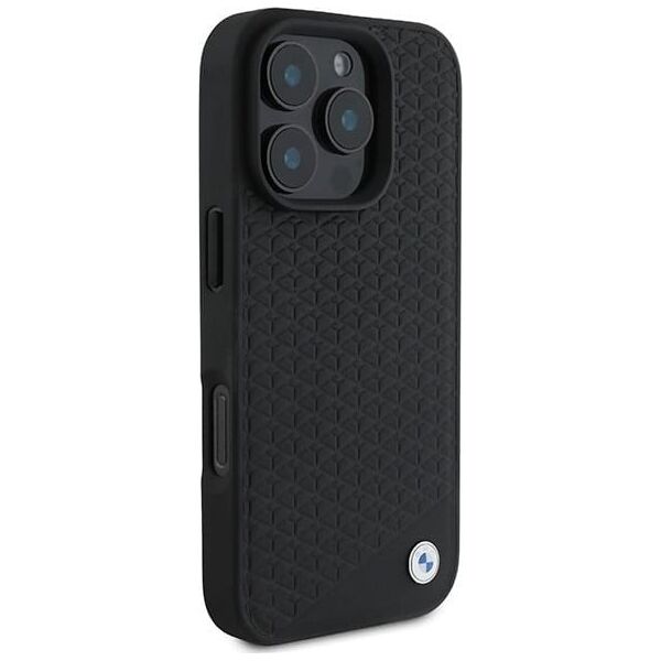 BMW BMW BMHMP16X23RDDK iPhone 16 Pro Max 6.9" czarny/black hardcase Sign Leather Diamond Metal Logo MagSafe