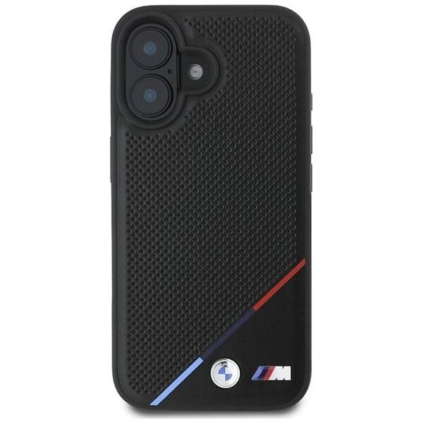 BMW BMW BMHMP16S23PUPDK iPhone 16 6.1" czarny/black hardcase M Perforated Tricolor Line MagSafe