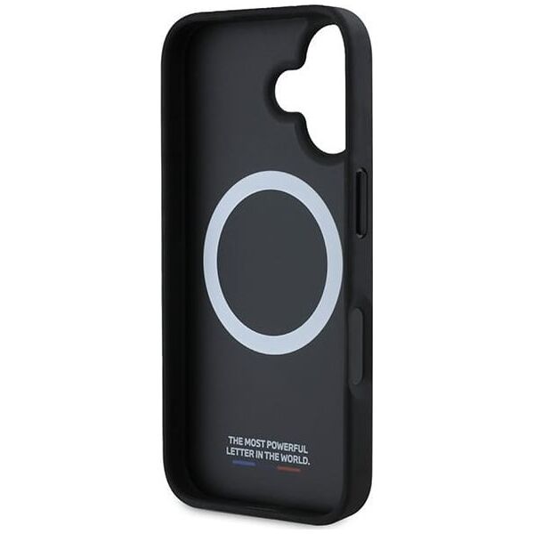 BMW BMW BMHMP16S23PUPDK iPhone 16 6.1" czarny/black hardcase M Perforated Tricolor Line MagSafe