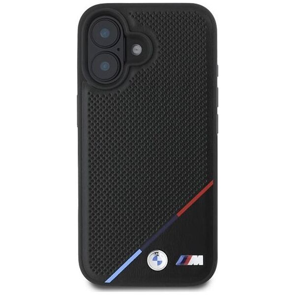 BMW BMW BMHMP16M23PUPDK iPhone 16 Plus 6.7" czarny/black hardcase M Perforated Tricolor Line MagSafe