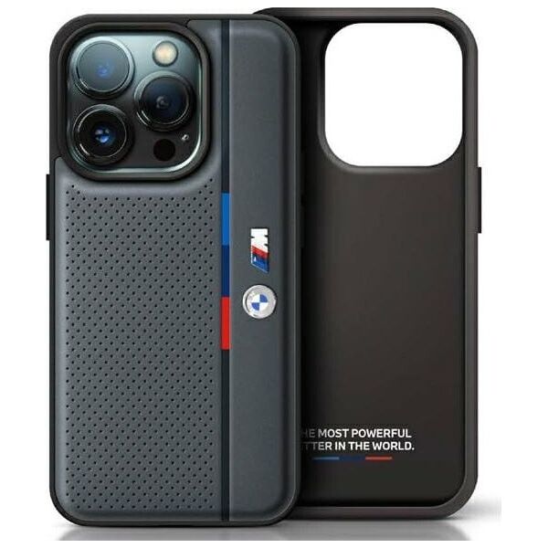 BMW BMW BMHCP16S23PUPVA iPhone 16 6.1" antracyt/anthracite hardcase M Perforated Tricolor Detail Line