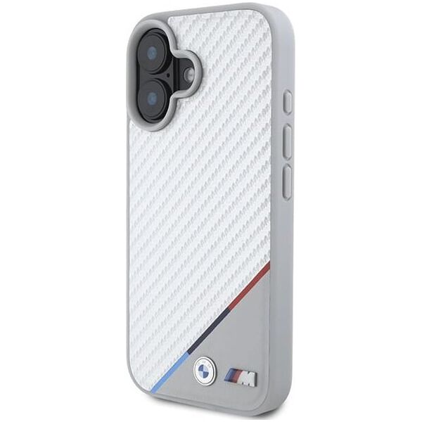 BMW BMW BMHMP16S23PUDTS iPhone 16 6.1" szary/grey hardcase M Carbon Tricolor Line MagSafe