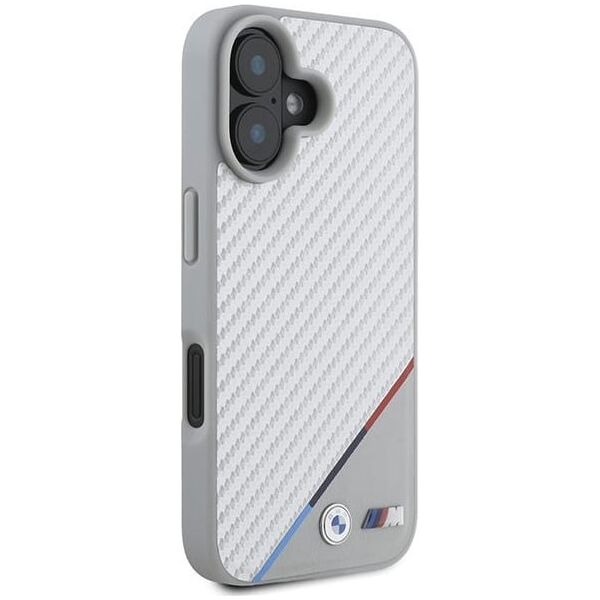 BMW BMW BMHMP16S23PUDTS iPhone 16 6.1" szary/grey hardcase M Carbon Tricolor Line MagSafe