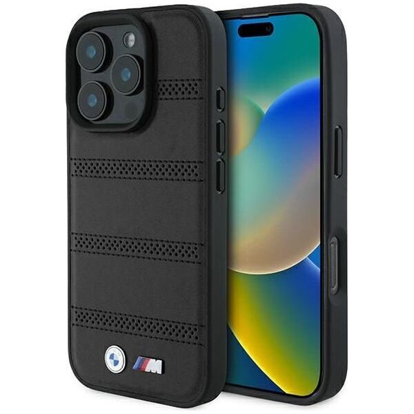 BMW BMW BMHMP16L23PUSPK iPhone 16 Pro 6.3" czarny/black hardcase M Perforated And Stitched Line MagSafe