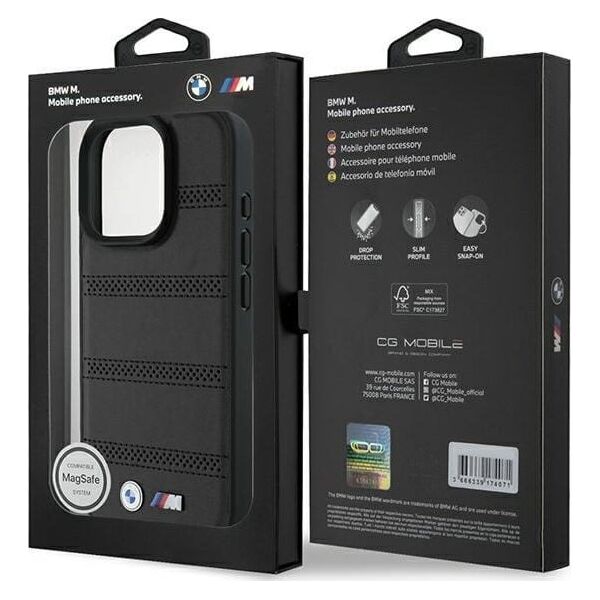 BMW BMW BMHMP16L23PUSPK iPhone 16 Pro 6.3" czarny/black hardcase M Perforated And Stitched Line MagSafe
