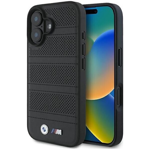 BMW BMW BMHMP16S23PUSPK iPhone 16 6.1" czarny/black hardcase M Perforated And Stitched Line MagSafe