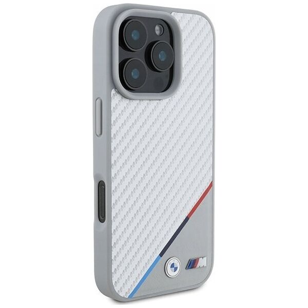 BMW BMW BMHMP16L23PUDTS iPhone 16 Pro 6.3" szary/grey hardcase M Carbon Tricolor Line MagSafe