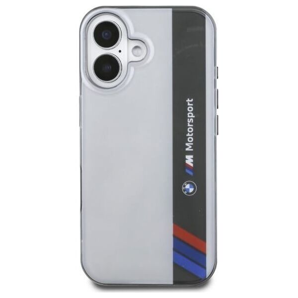 BMW BMW BMHCP16M23HTFEG iPhone 16 Plus 6.7" szary/grey hardcase Motosport IML Vertical Stripe
