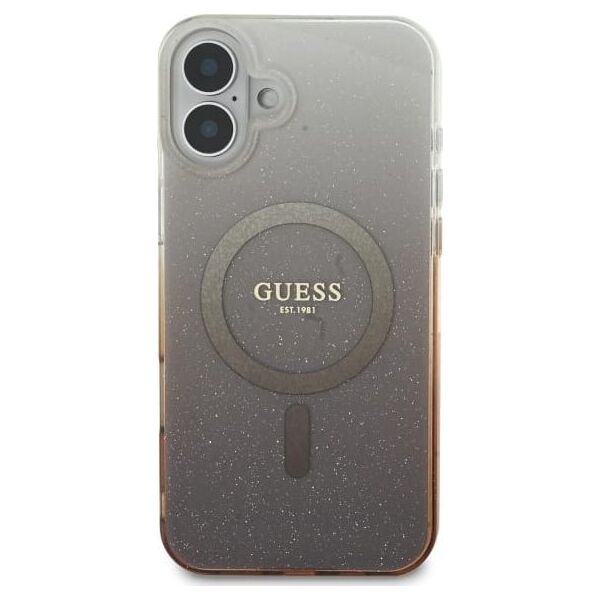 Guess Guess GUHMP16SHGRCELW iPhone 16 6.1" brązowy/brown hardcase IML Glitter Gradient MagSafe