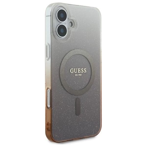 Guess Guess GUHMP16SHGRCELW iPhone 16 6.1" brązowy/brown hardcase IML Glitter Gradient MagSafe