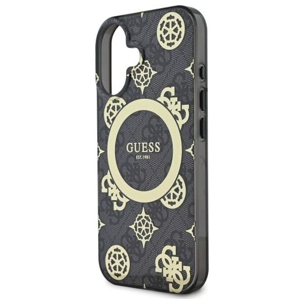 Guess Guess GUHMP16SH4PYEEK iPhone 16 6.1" czarny/black hardcase IML Peony On 4G Background MagSafe