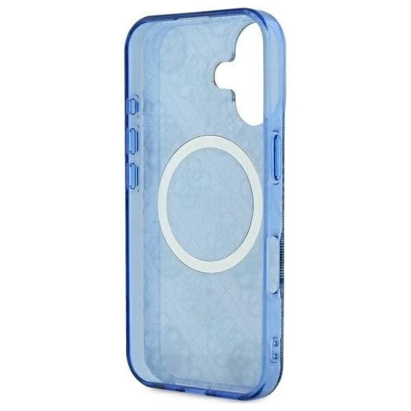 Guess Guess GUHMP16SH4PYEEB iPhone 16 6.1" niebieski/blue hardcase IML Peony On 4G Background MagSafe