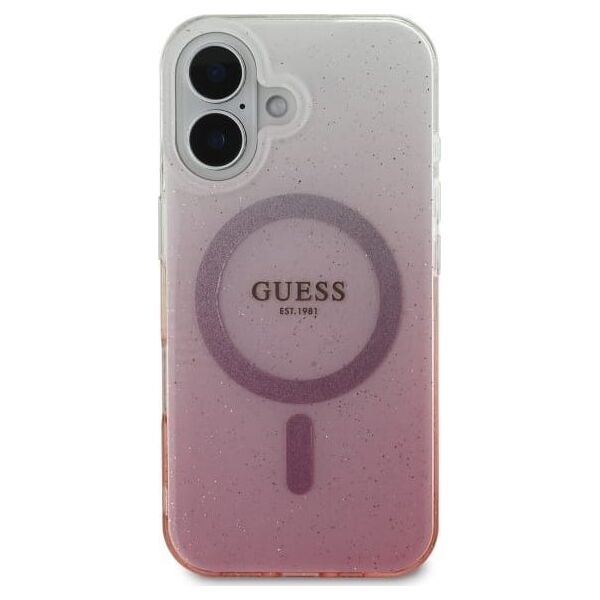Guess Guess GUHMP16SHGRCELP iPhone 16 6.1" różowy/pink hardcase IML Glitter Gradient MagSafe