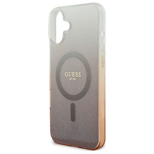 Guess Guess GUHMP16MHGRCELW iPhone 16 Plus 6.7" brązowy/brown hardcase IML Glitter Gradient MagSafe