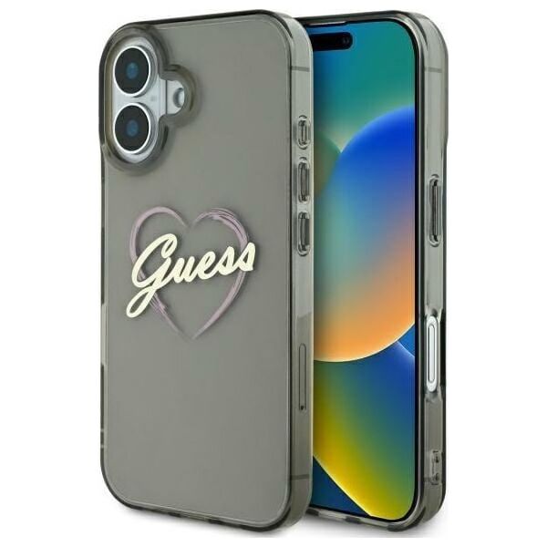 Guess Guess GUHCP16MHCHGSPK iPhone 16 Plus 6.7" czarny/black hardcase IML Heart