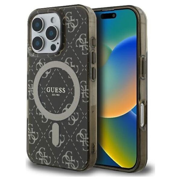 Guess Guess GUHMP16XH4DTEW iPhone 16 Pro Max 6.9" brązowy/brown hardcase IML 4G Background MagSafe
