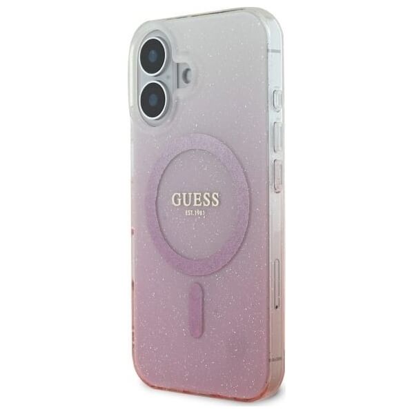 Guess Guess GUHMP16MHGRCELP iPhone 16 Plus 6.7" różowy/pink hardcase IML Glitter Gradient MagSafe