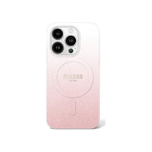 Guess Guess GUHMP16LHGRCELP iPhone 16 Pro 6.3" różowy/pink hardcase IML Glitter Gradient MagSafe
