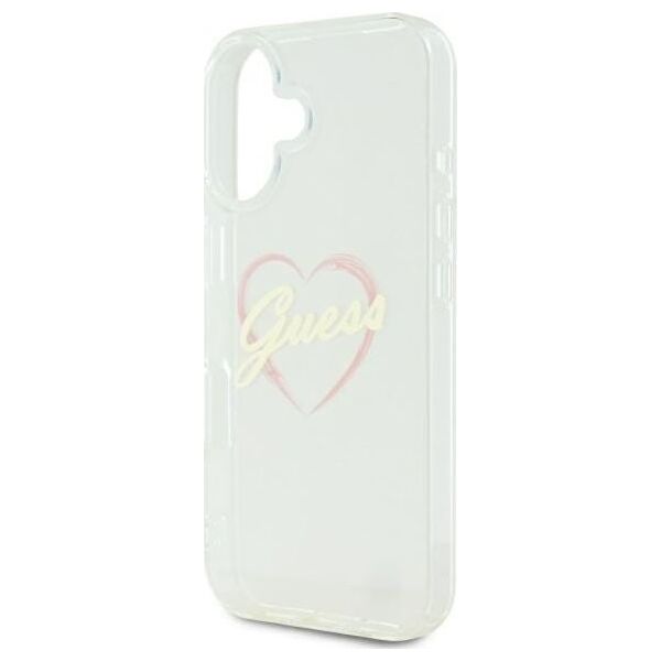 Guess Guess GUHCP16SHCHGSPT iPhone 16 6.1" przeźroczysty/transparent hardcase IML Heart