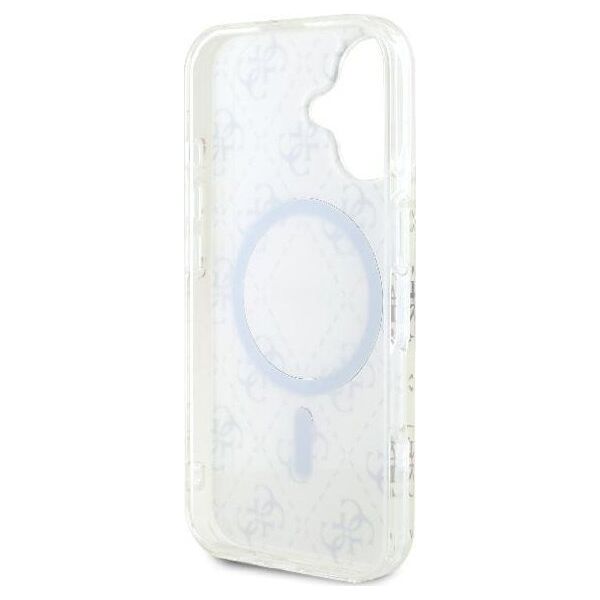 Guess Guess GUHMP16SH4DTEH iPhone 16 6.1" biały/white hardcase IML 4G Background MagSafe