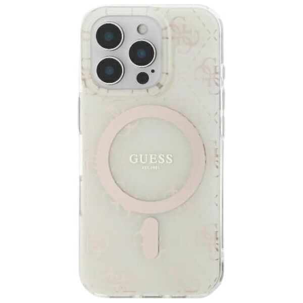 Guess Guess GUHMP16SH4DTEH iPhone 16 6.1" biały/white hardcase IML 4G Background MagSafe