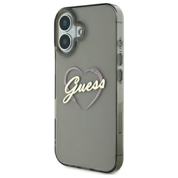 Guess Guess GUHCP16SHCHGSPK iPhone 16 6.1" czarny/black hardcase IML Heart