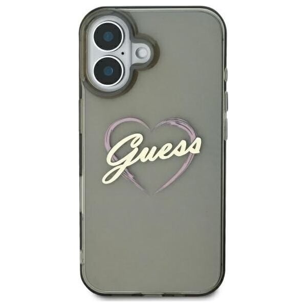 Guess Guess GUHCP16SHCHGSPK iPhone 16 6.1" czarny/black hardcase IML Heart