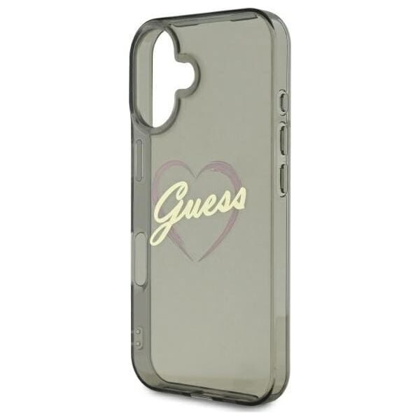 Guess Guess GUHCP16SHCHGSPK iPhone 16 6.1" czarny/black hardcase IML Heart