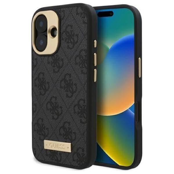 Guess Guess GUHMP16MU4GPRK iPhone 16 Plus 6.7" czarny/black hardcase 4G Logo Plate MagSafe