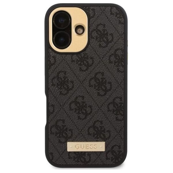 Guess Guess GUHMP16SU4GPRK iPhone 16 6.1" czarny/black hardcase 4G Logo Plate MagSafe