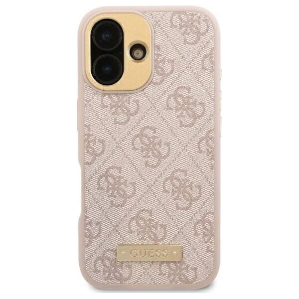 Guess Guess GUHMP16LU4GPRP iPhone 16 Pro 6.3" różowy/pink hardcase 4G Logo Plate MagSafe