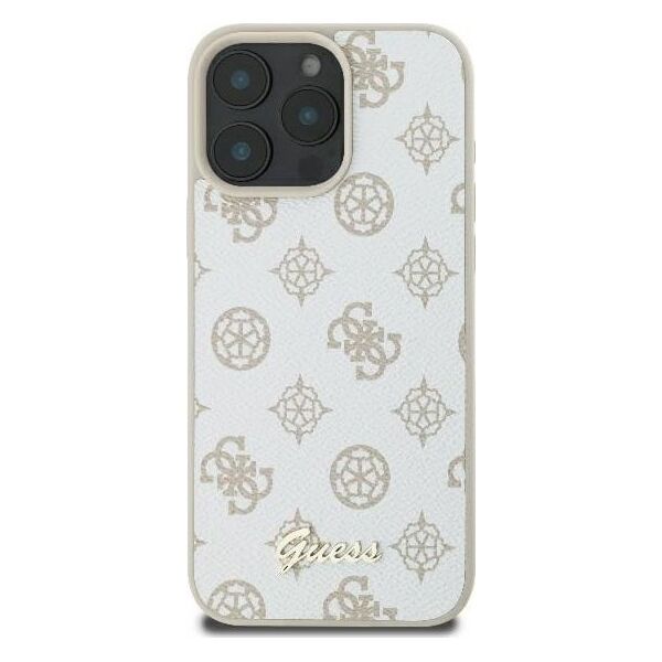 Guess Guess GUHMP16LPGPYSH iPhone 16 Pro 6.3" biały/white hardcase Peony Script Logo MagSafe