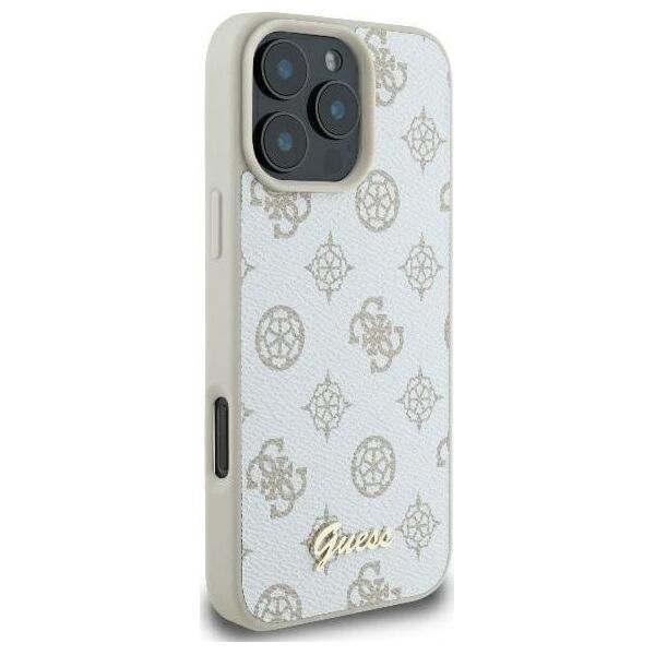 Guess Guess GUHMP16LPGPYSH iPhone 16 Pro 6.3" biały/white hardcase Peony Script Logo MagSafe