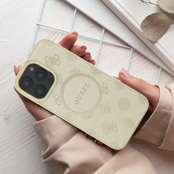 Guess Guess GUHMP16LPSAPSMEU iPhone 16 Pro 6.3" fioletowy/purple hardcase Saffiano Peony Classic Logo MagSafe