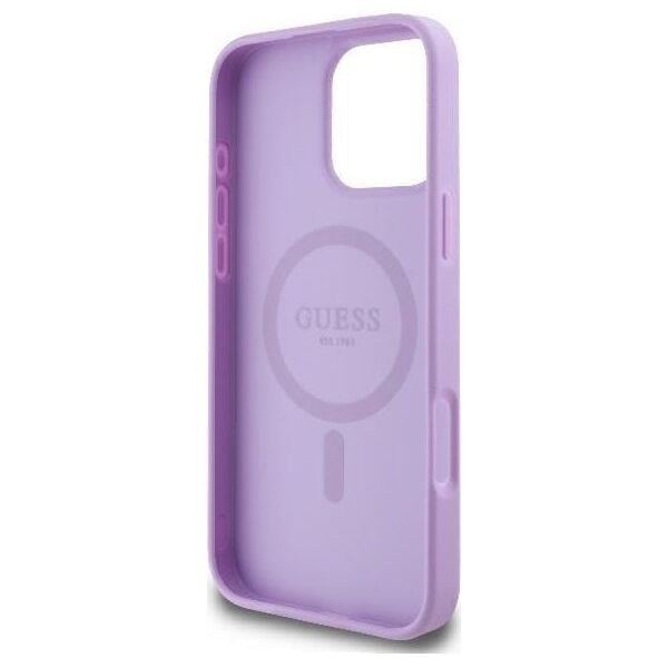 Guess Guess GUHMP16LPSAPSMEU iPhone 16 Pro 6.3" fioletowy/purple hardcase Saffiano Peony Classic Logo MagSafe